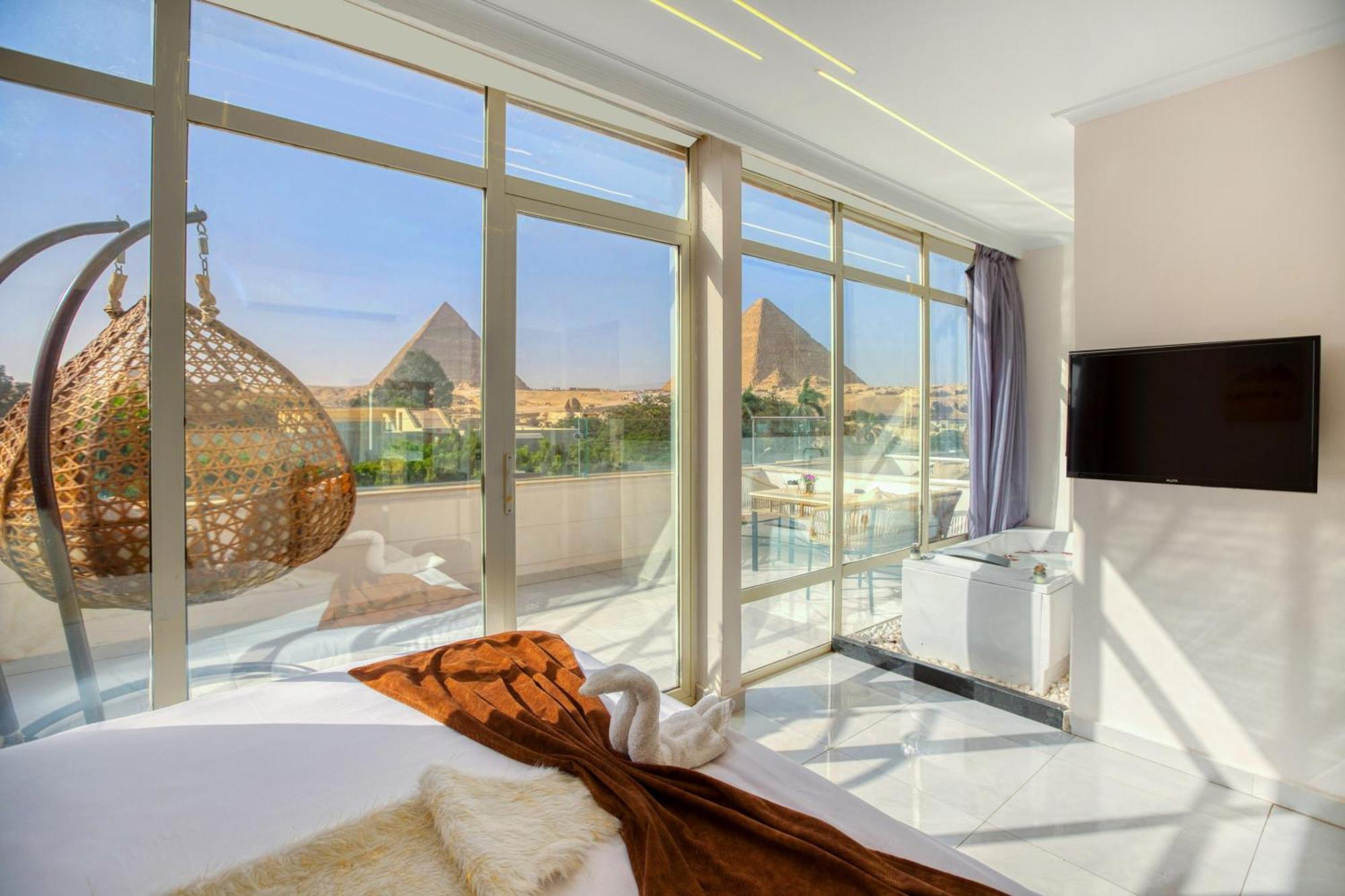 Tree Lounge Pyramids View Inn , Sphinx Giza Kafret el-Gabal 外观 照片
